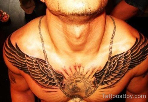 Awesome Large Winged Tattoo Design