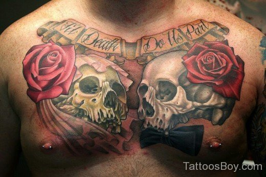 Awesome Skull Tattoo On Chest