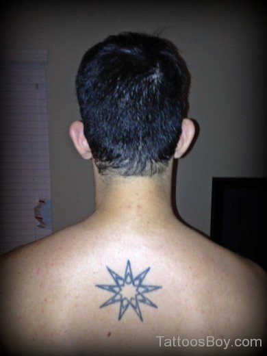 Awesome Star Tattoo Design On Back