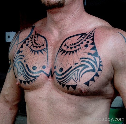 Awesome Trible Tattoo On Chest