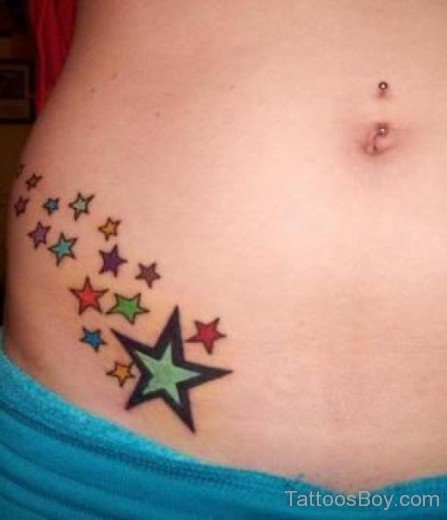 Beautiful Colorful Stars Tattoo Design