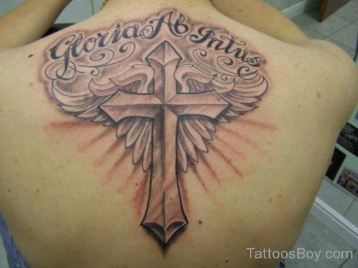 Beautiful Cross Tattoo On Back