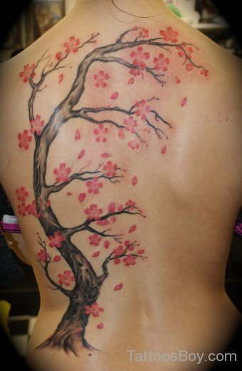 Beautiful Flower Tree  On Back Body