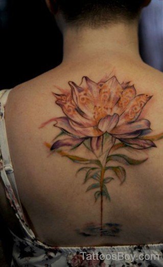 Beautiful Flower Tattoo On  Back