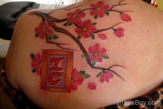 Best Cherry Blossom Tattoos Design On  Back Sholder