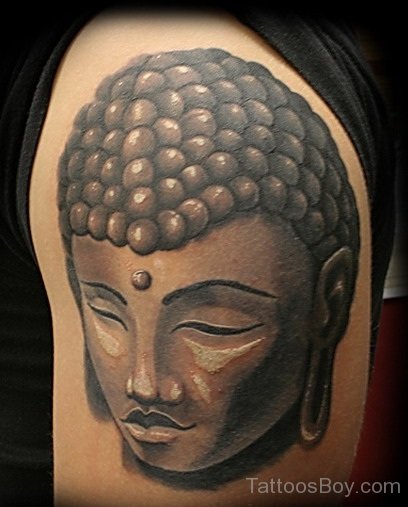 Best Mahatma Budh Face Tattoo On Shoulders