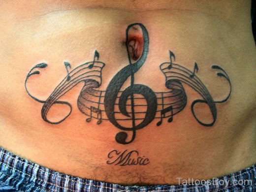 Best Musical Tattoo Design On Belly