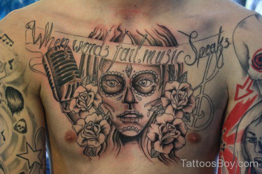 Best Musical Tattoo On Chest