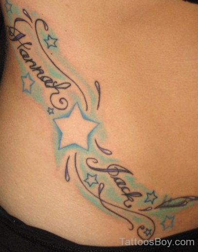 Best Shining Star Tattoo Design On Belly