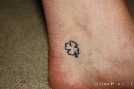 Black Outline Clover Tattoo