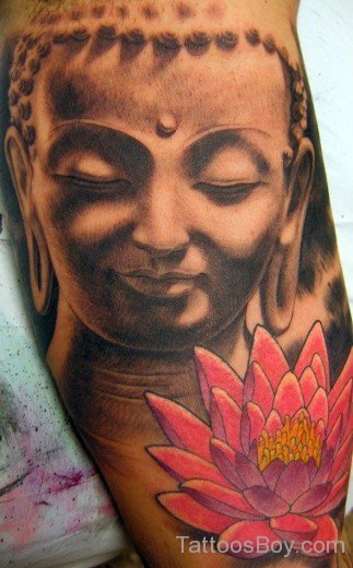 Buddhist  Tattoo With Flower