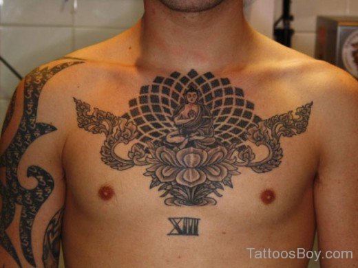 Buddhist Tattoo On Chest