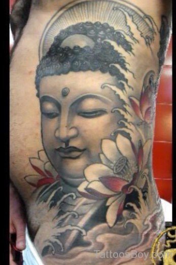 Buddhist Tattoo On Side Rib