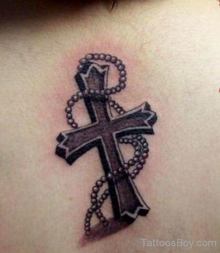 Beautiful Rosary Cross Tattoo