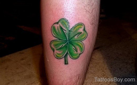 Charming Clover Tattoo On Legs 