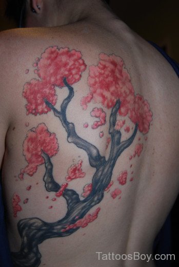 Cherry Blossom Flowers  Tattoo On Rib