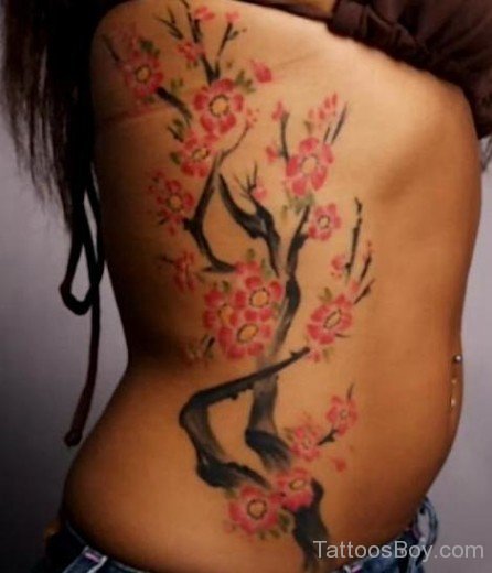 Cherry Blossom Tattoos On Rib