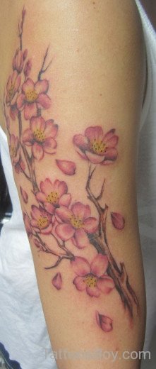 Cherry Blossoms Tattoo On Arms