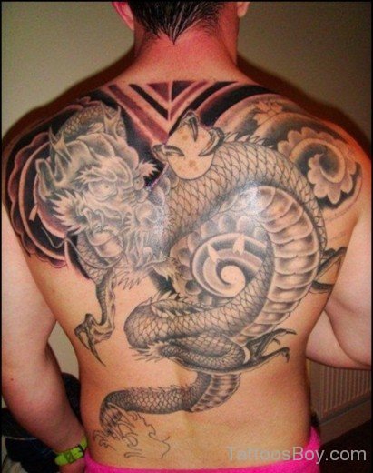 Chinese Dragon Tattoo On Back Body