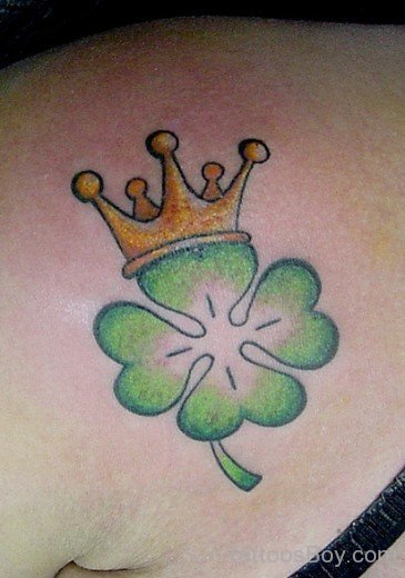 Clover Leaf And Crown Tattoo