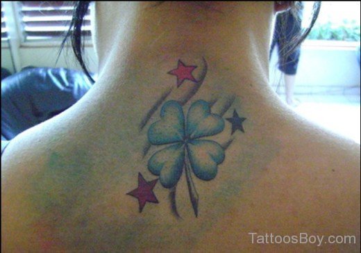 Flower Tattoo On Back Neck
