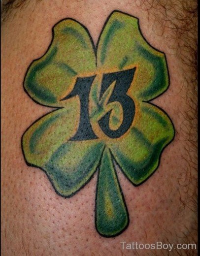 Clover Leaf Tattoo On Leg