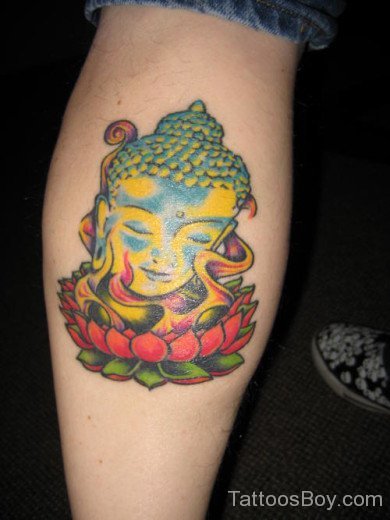 Colorful  Buddhist Tattoo On Arms