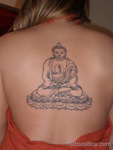 Cool Buddhist Tattoo On Back