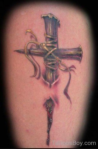 Funky Cross Tattoo Design