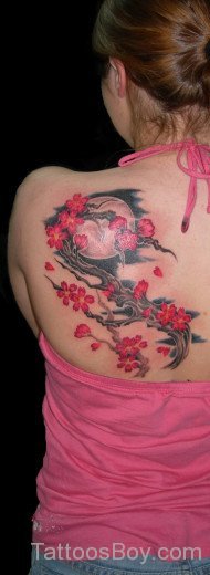 Cute  Cherry Flowers Tattoo Designs