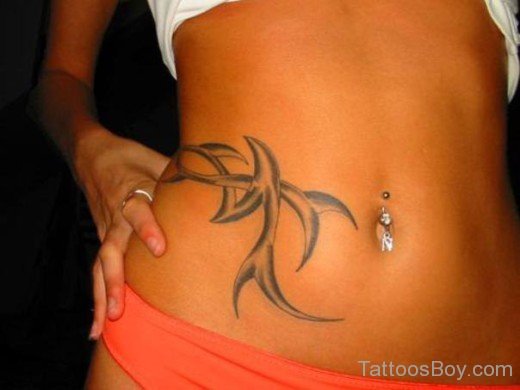 Desiging Tattoo On Belly
