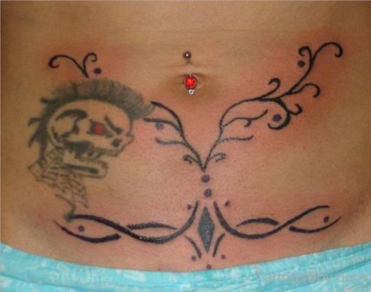 Devil Tattoo Design On Belly