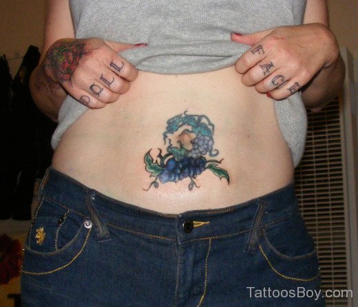 Elegant Tattoo Design On Belly