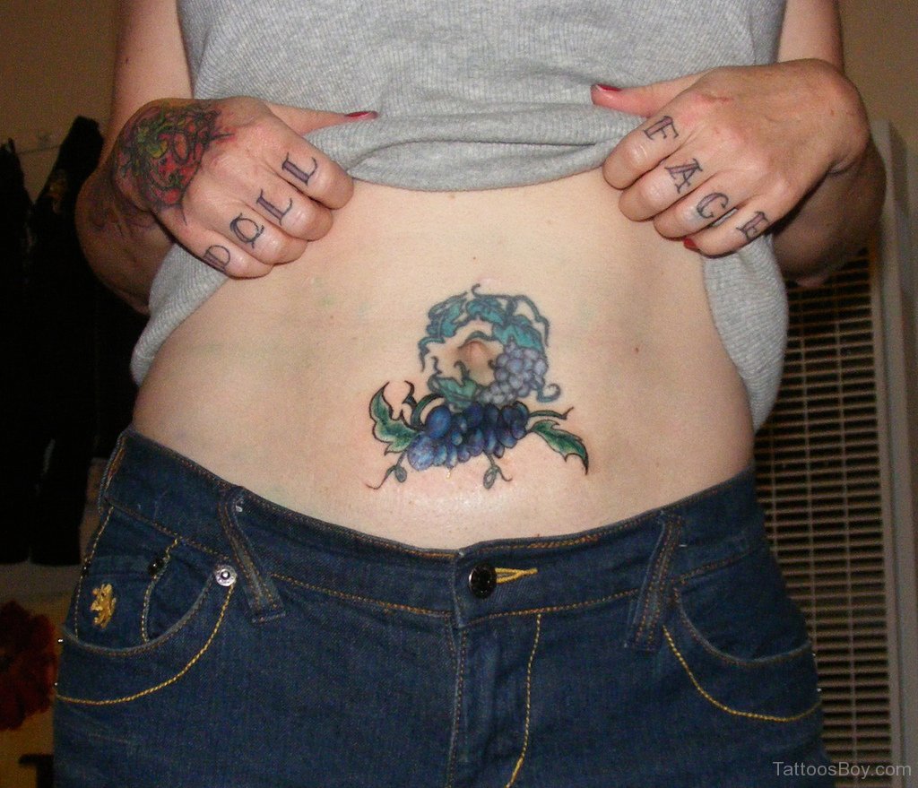 Elegant Tattoo Design On Belly.