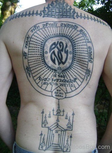 Fantastic Buddhist Tattoo On Back Body