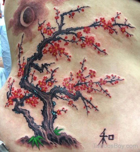 Fantastic Cheery Flower Tattoo On Rib