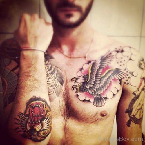 Fantastic Eagle Chest Tattoo