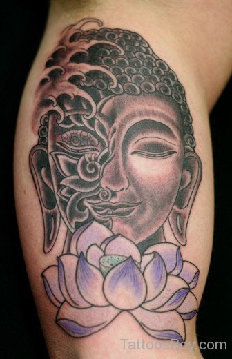 Fine Buddha Face Tattoo Design