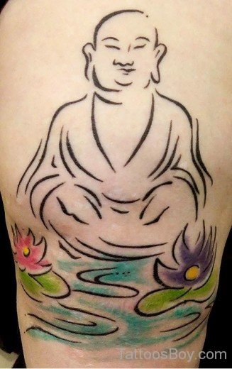 Fine Buddhist Tattoo On Arm