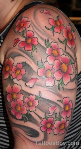 Fine Cherry Blossom Flower Tattoos