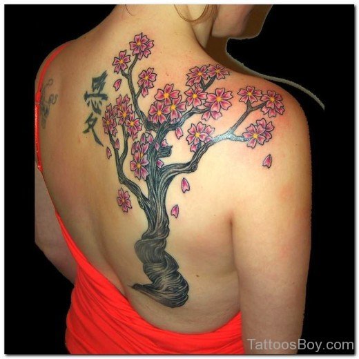 Flower Tattoo On Back Shoulder