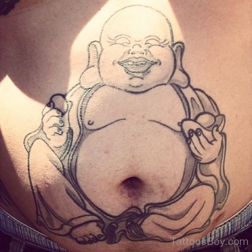 Funny Tattoo Design On Belly