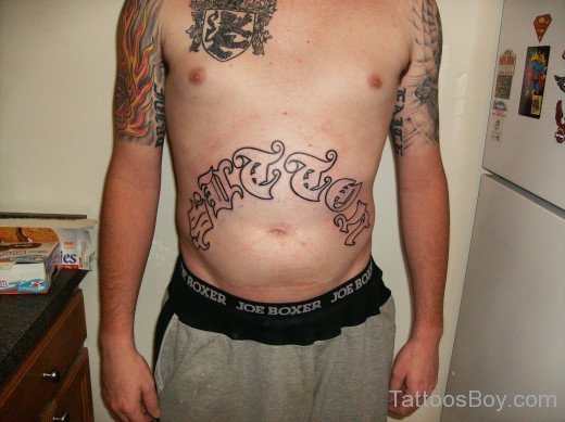 Funky Tattoo On Belly