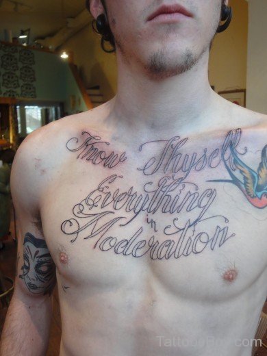 Lovable Wording Tattoo On Chest