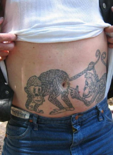 Funny Belly Tattoo