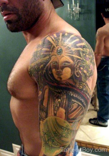 Gorgeous  Religious Tattoo On Shoulder