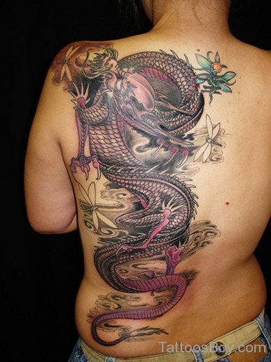 Gorgeous Dragon Tattoo On Back