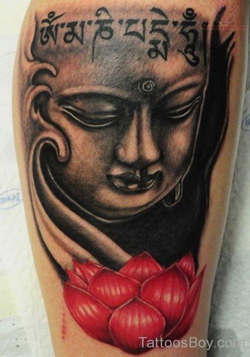 Buddha Tattoo With Flower