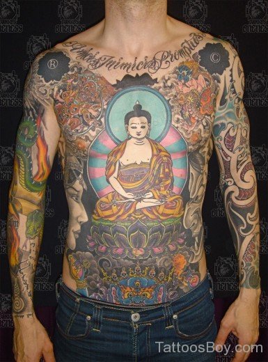 Mahatma Buddha Tattoo On Chest