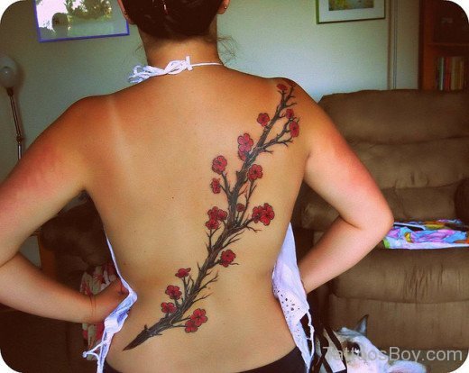 Stylish Cherry Blossom  Tree On Back Body